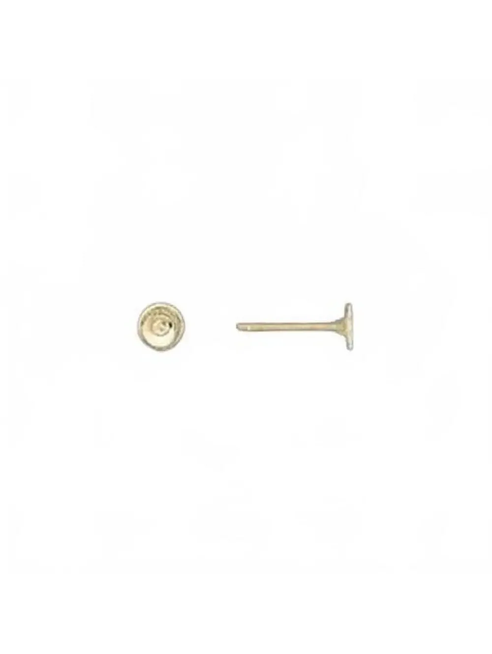 10 Gold 4mm Flat Pad Studs Post Earring Findings